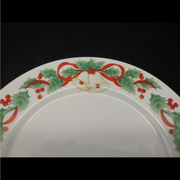Sango Noel 1990 China 5 Piece Place Setting Christmas Bells Holly Berries Ribbon - Picture 5 of 9